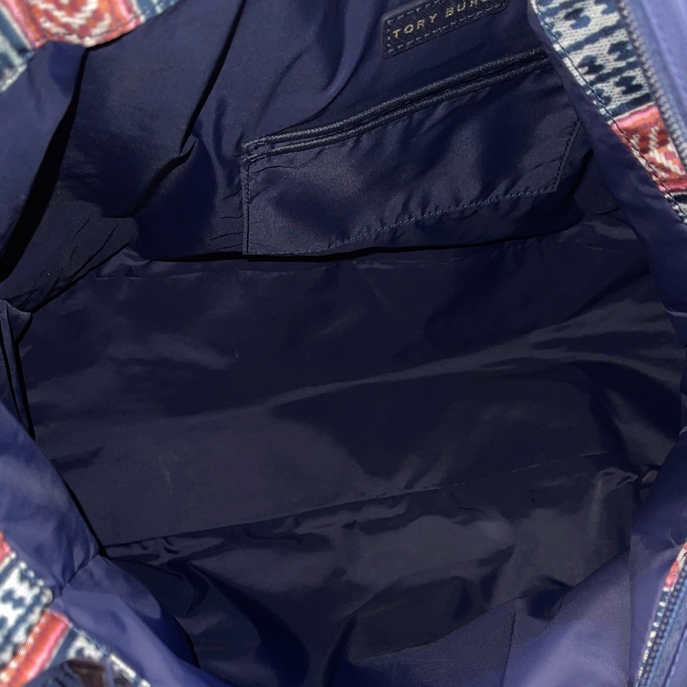 Tory Burch Navy and Red Patterned Tote Nylon Tory Burch - Picture 5 of 7